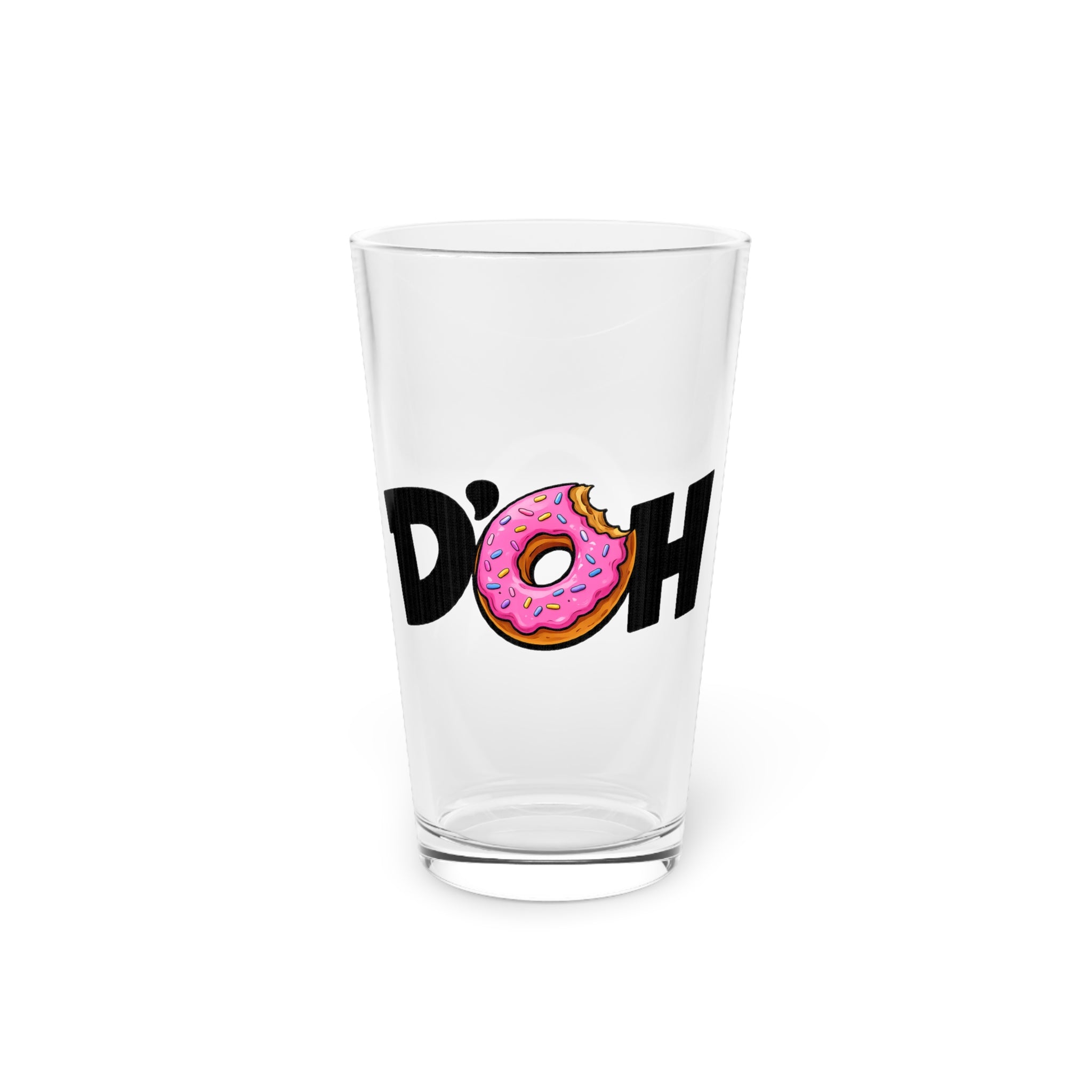 D'oh Donut Beer Glass, Funny Simpsons-Inspired 16oz Pint